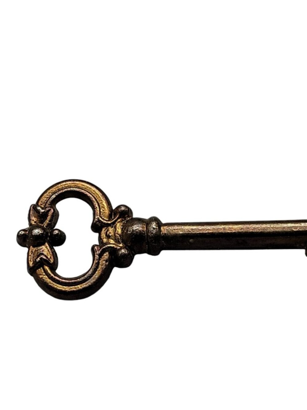 Antique Brass Skeleton Key Brooch Victorian C Clasp Unmarked Gold Tone - Picture 4 of 11